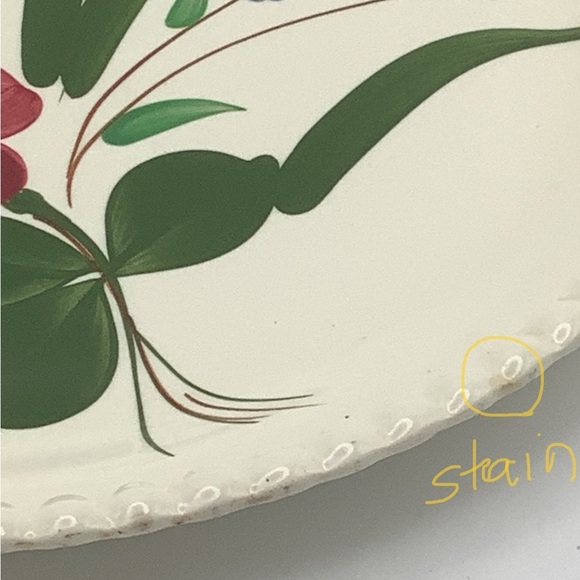 Southern Potteries Blue Ridge Hand Painted 12” Round Platter - Picture 9 of 14